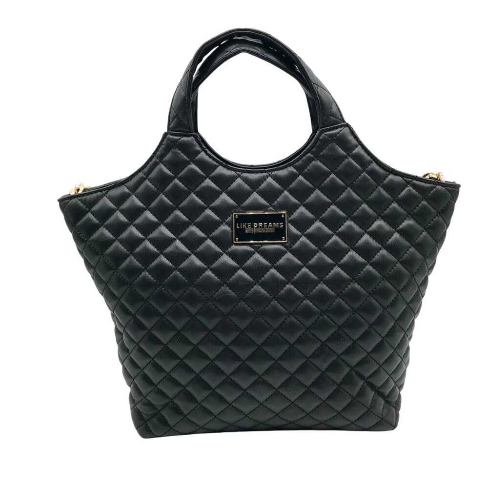 Like Dreams Black Quilted Juliet Medium Crossbody Bag